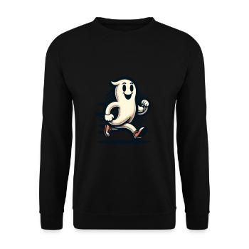 Lustiger Vintage Geist Retro Kunst Stil - Unisex Pullover - Schwarz - Vorne - Alina (178cm) & Michal (187cm)
