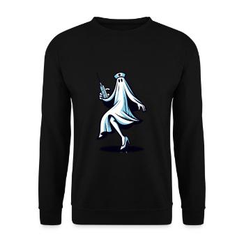 Infirmière drôle Chasse aux fantômes effrayante - Sweat-shirt Unisexe - noir - Devant - Alina (178cm) & Michal (187cm)