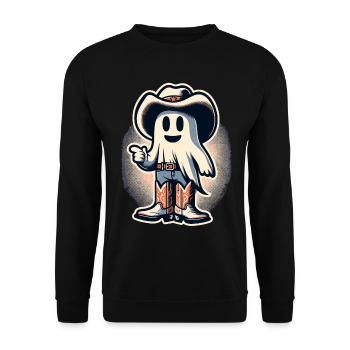 Drôle Cowboy Chasseur de fantômes Halloween Fantôme - Sweat-shirt Unisexe - noir - Devant - Alina (178cm) & Michal (187cm)