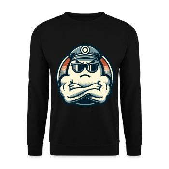 Cool Ghost Muscular Bodybuilder Lustige Halloween - Unisex Pullover - Schwarz - Vorne - Alina (178cm) & Michal (187cm)