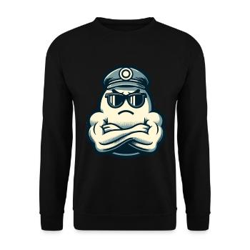 hCool Ghost Muscular Bodybuilder Halloween Party - Unisex Pullover - Schwarz - Vorne - Alina (178cm) & Michal (187cm)
