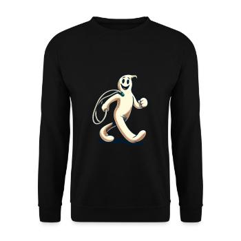 Funny Vintage Ghost Retro Art Style - Unisex Sweatshirt - black - Front - Alina (178cm) & Michal (187cm)