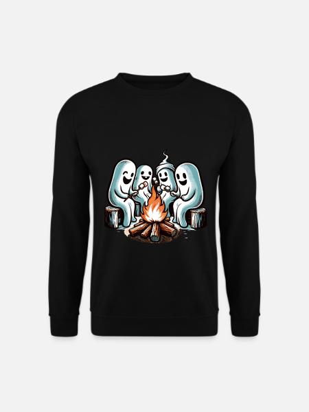 Lustige Halloween Geister Am Lagerfeuer - Unisex Pullover - Schwarz