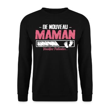 Woman Mom Gift New Birth Future - Unisex Sweatshirt - black - Front - Alina (178cm) & Michal (187cm)