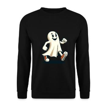Drôle Vintage Fantôme Rétro Art Style Halloween - Sweat-shirt Unisexe - noir - Devant - Alina (178cm) & Michal (187cm)