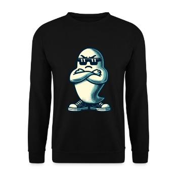 Cool fantôme Vintage Style artistique Drôle Halloween - Sweat-shirt Unisexe - noir - Devant - Alina (178cm) & Michal (187cm)