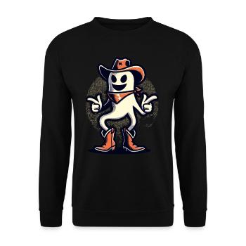 Drôle Cowboy Fantôme Halloween Costume Fun - Sweat-shirt Unisexe - noir - Devant - Alina (178cm) & Michal (187cm)