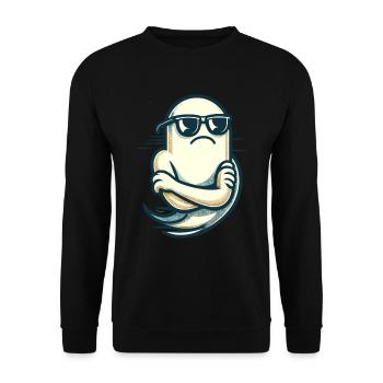 Cool fantôme Vintage Style artistique Drôle Halloween - Sweat-shirt Unisexe - noir - Devant - Alina (178cm) & Michal (187cm)