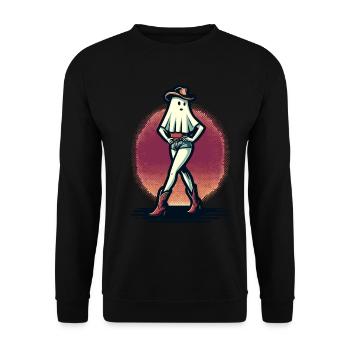Drôle Cowboy Fille Fantôme Cowboy Chapeau Bottes - Sweat-shirt Unisexe - noir - Devant - Alina (178cm) & Michal (187cm)