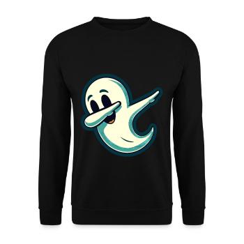 Funny Halloween Party Spooky Haunting - Unisex Sweatshirt - black - Front - Alina (178cm) & Michal (187cm)