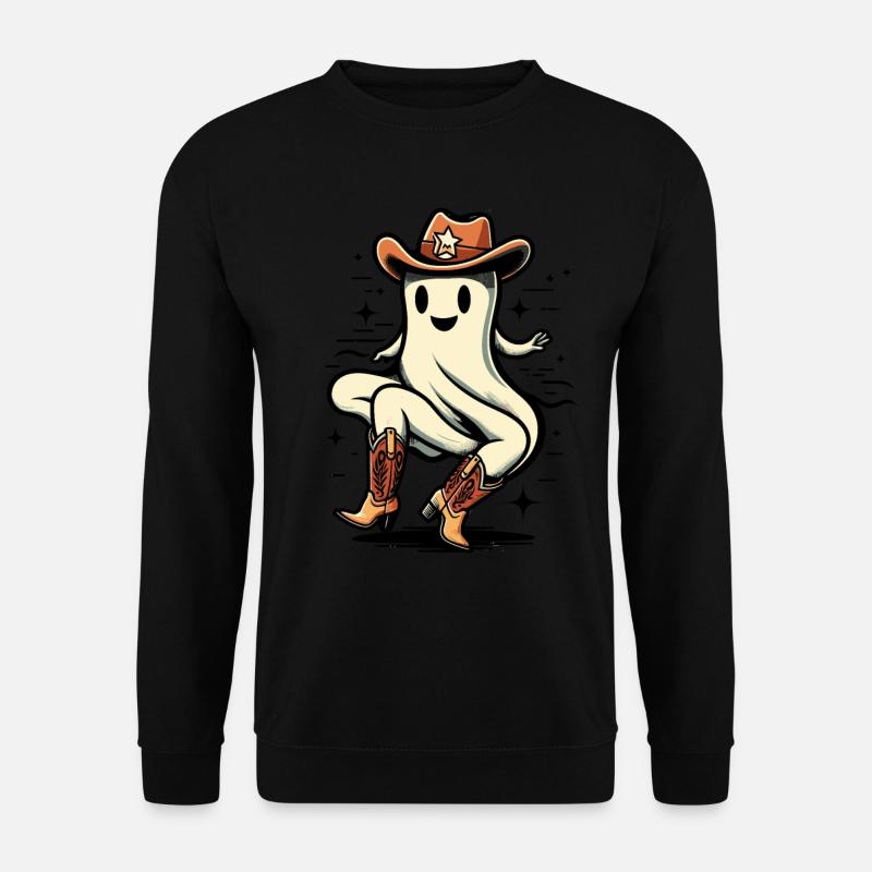 Lustiger Halloween Party Gruseliger Geist Cowboy - Unisex Pullover - Schwarz