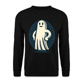 Funny Vintage Ghost Retro Art Style - Unisex Sweatshirt - black - Front - Alina (178cm) & Michal (187cm)