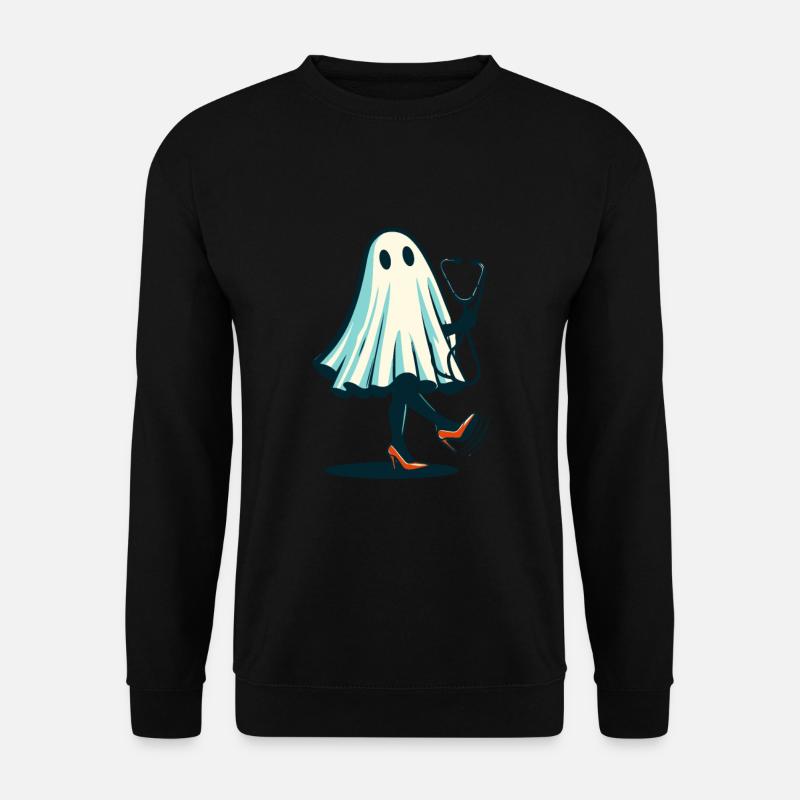 Funny Nurse Geriatric Nurse Ghost - Unisex Sweatshirt - black