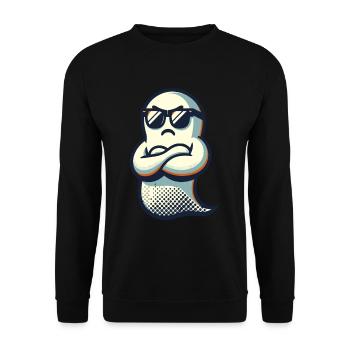 Cool fantôme Vintage Style artistique Drôle Halloween - Sweat-shirt Unisexe - noir - Devant - Alina (178cm) & Michal (187cm)