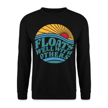 Summer River schwimmt gut mit anderen Float Trip - Unisex Pullover - Schwarz - Vorne - Alina (178cm) & Michal (187cm)