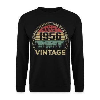 Vintage 1956 Millésime Août 1956 August 1956 Août - Sweat-shirt Unisexe - noir - Devant - Alina (178cm) & Michal (187cm)