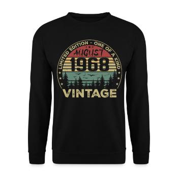 Vintage 1968 Millésime Août 1968 August 1968 Août - Sweat-shirt Unisexe - noir - Devant - Alina (178cm) & Michal (187cm)