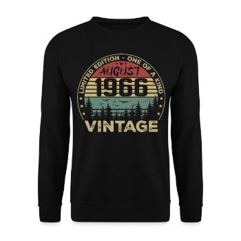 Vintage 1966 Millésime Août 1966 August 1966 Août - Sweat-shirt Unisexe - noir - Devant - Alina (178cm) & Michal (187cm)