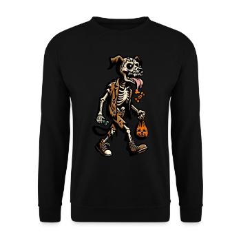 Untote Zombie Hund Süßes Oder Saures Gruselig - Unisex Pullover - Schwarz - Vorne - Alina (178cm) & Michal (187cm)