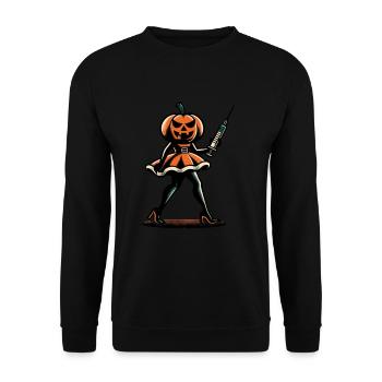 Funny pumpkin nurse geriatric nurse - Unisex Sweatshirt - black - Front - Alina (178cm) & Michal (187cm)