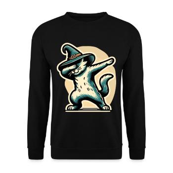 Dabbing Witches Cat Dabbing Pet Halloween - Unisex Sweatshirt - black - Front - Alina (178cm) & Michal (187cm)