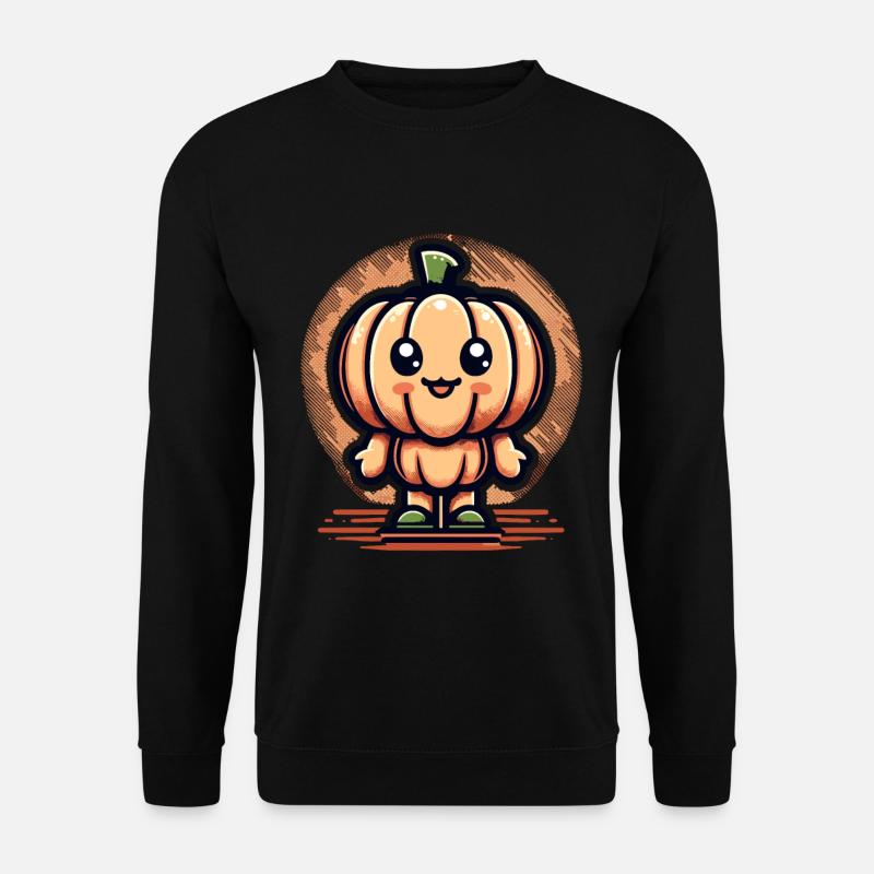Kawaii Pumpkin Cute Halloween Pumpkin - Unisex Sweatshirt - black