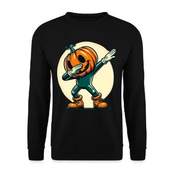 Dabbing Halloween Pumpkin Funny Dabbing Pumpkin - Unisex Sweatshirt - black - Front - Alina (178cm) & Michal (187cm)