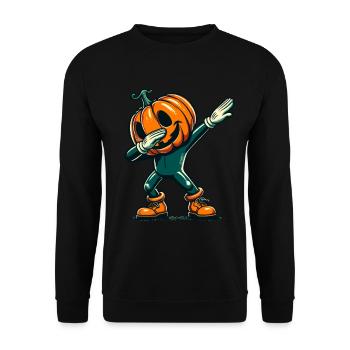 Dabbing Halloween Pumpkin Funny Dabbing Pumpkin - Unisex Sweatshirt - black - Front - Alina (178cm) & Michal (187cm)