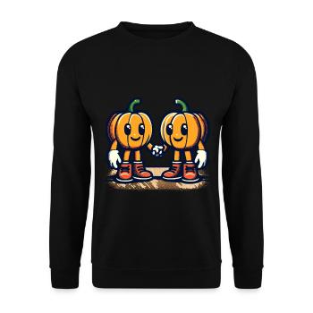 Cute Pumpkin Twins Halloween Costume - Unisex Sweatshirt - black - Front - Alina (178cm) & Michal (187cm)