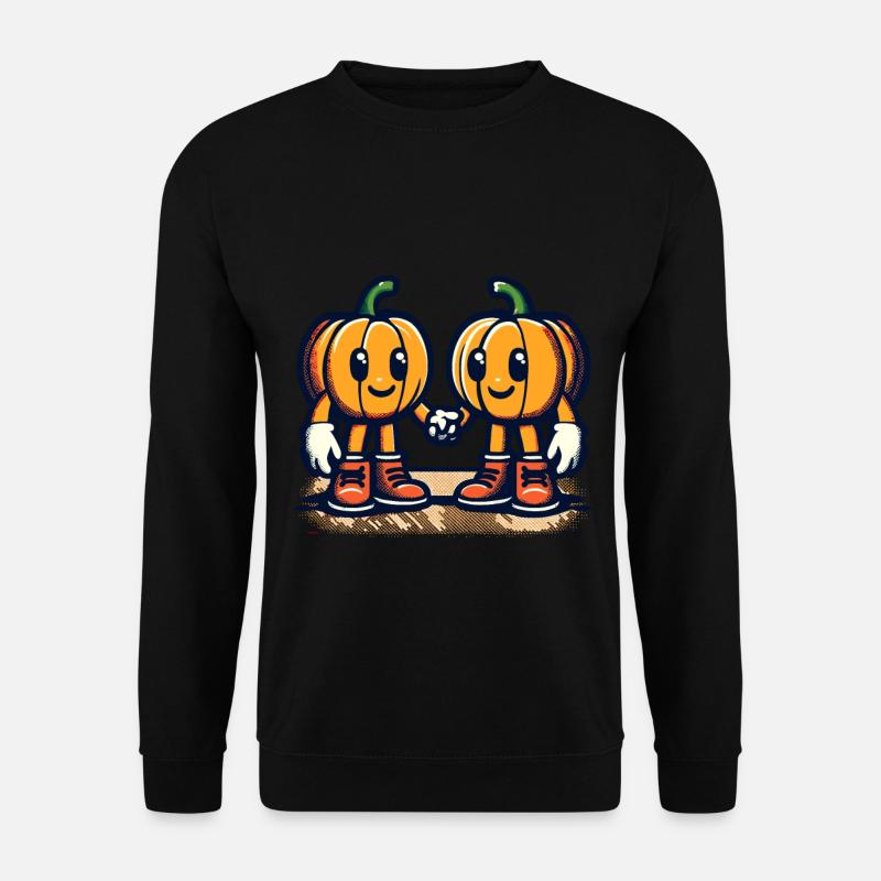 Cute Pumpkin Twins Halloween Costume - Unisex Sweatshirt - black