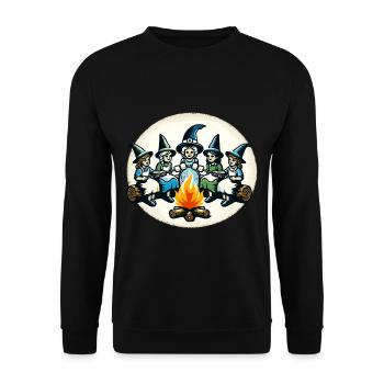 Camping Campfire Vintage Witches Design - Unisex Sweatshirt - black - Front - Alina (178cm) & Michal (187cm)