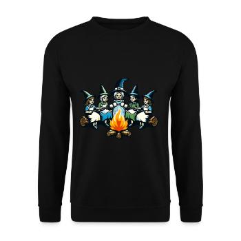 Camping feu de camp Vintage sorcières Design - Sweat-shirt Unisexe - noir - Devant - Alina (178cm) & Michal (187cm)