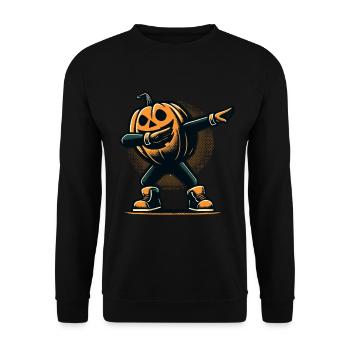 Dabbing Halloween Pumpkin Funny Dabbing Pumpkin - Unisex Sweatshirt - black - Front - Alina (178cm) & Michal (187cm)