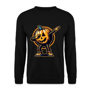 Dabbing Halloween Pumpkin Funny Dabbing Pumpkin - Unisex Sweatshirt - black - Front - Alina (178cm) & Michal (187cm)