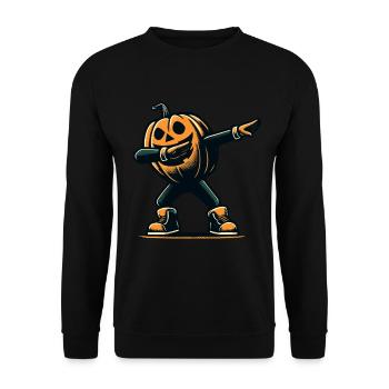 Dabbing Halloween Pumpkin Funny Dabbing Pumpkin - Unisex Sweatshirt - black - Front - Alina (178cm) & Michal (187cm)