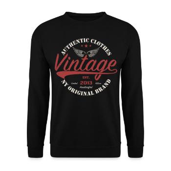 Vintage 2013 Cadeau D'anniversaire 2013 Rétro 2013 - Sweat-shirt Unisexe - noir - Devant - Alina (178cm) & Michal (187cm)