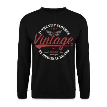 Vintage 1993 Birthday Gift 1993 Retro 1993 - Unisex Sweatshirt - black - Front - Alina (178cm) & Michal (187cm)