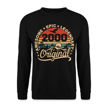 Original 2000 Retro 2000 Geburtstagsgeschenk - Unisex Pullover - Schwarz - Vorne - Alina (178cm) & Michal (187cm)