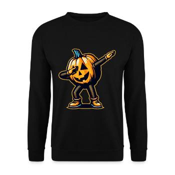 Dabbing Halloween Pumpkin Funny Dabbing Pumpkin - Unisex Sweatshirt - black - Front - Alina (178cm) & Michal (187cm)