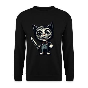 Chat effrayant Psycho Pet Décoration d’Halloween - Sweat-shirt Unisexe - noir - Devant - Alina (178cm) & Michal (187cm)