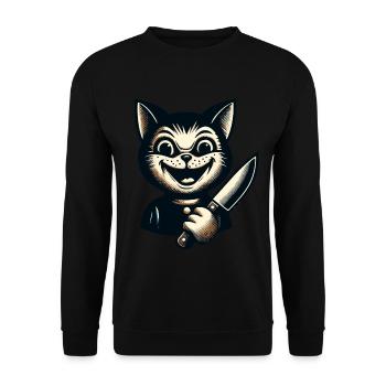 Costume d’Halloween Creepy Cat Psycho Pet - Sweat-shirt Unisexe - noir - Devant - Alina (178cm) & Michal (187cm)