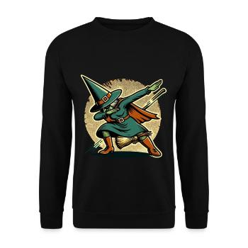 Dabbing Witch Halloween Costume Decoration - Unisex Sweatshirt - black - Front - Alina (178cm) & Michal (187cm)