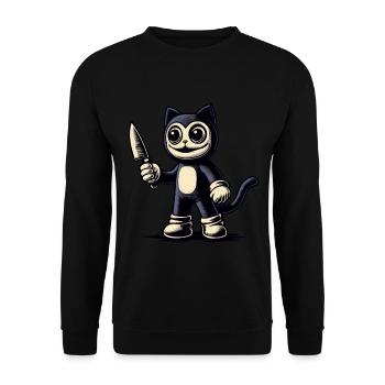Costume d’Halloween Creepy Cat Psycho Pet - Sweat-shirt Unisexe - noir - Devant - Alina (178cm) & Michal (187cm)