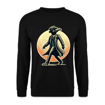 Plague Doctor Vintage Pest Doktor Halloween Kostüm - Unisex Pullover - Schwarz - Vorne - Alina (178cm) & Michal (187cm)