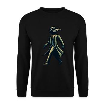 Gruseliges Halloween Streetwear Plague Doctor - Unisex Pullover - Schwarz - Vorne - Alina (178cm) & Michal (187cm)