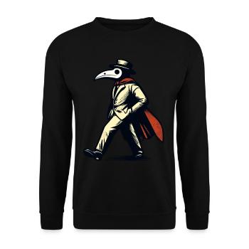 Halloween Kostüm Deko Plague Doctor Okkulte Kunst - Unisex Pullover - Schwarz - Vorne - Alina (178cm) & Michal (187cm)