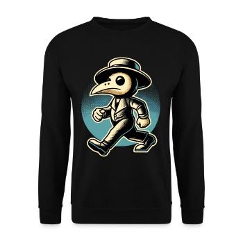 Rétro Vintage Dessin animé Halloween Costume Décoration - Sweat-shirt Unisexe - noir - Devant - Alina (178cm) & Michal (187cm)