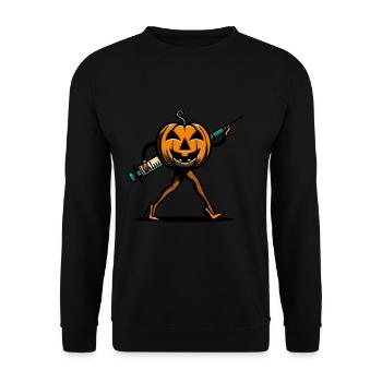 Funny pumpkin nurse geriatric nurse - Unisex Sweatshirt - black - Front - Alina (178cm) & Michal (187cm)