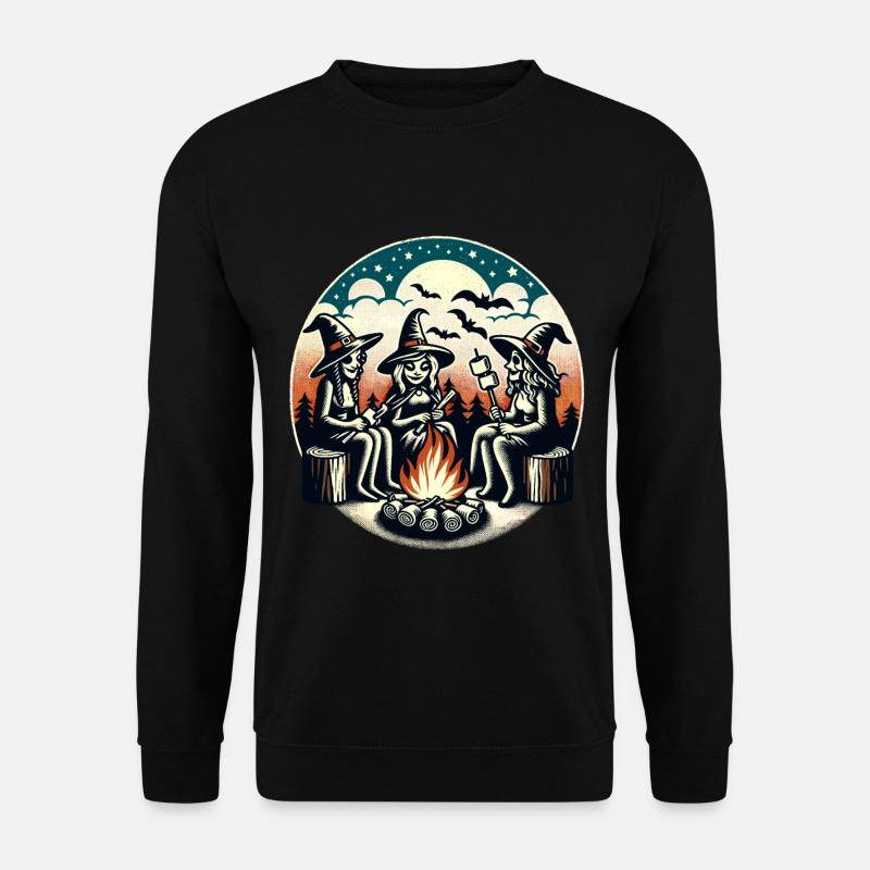 Camping Campfire Vintage Witches Design - Unisex Sweatshirt - black