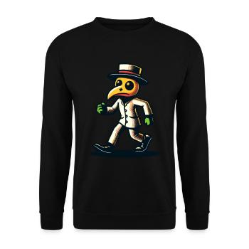 Rétro Vintage Dessin animé Halloween Costume Décoration - Sweat-shirt Unisexe - noir - Devant - Alina (178cm) & Michal (187cm)